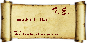 Tamaska Erika névjegykártya